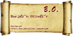 Burján Olivér névjegykártya